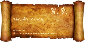 Marján Vince névjegykártya