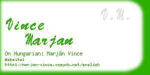 vince marjan business card